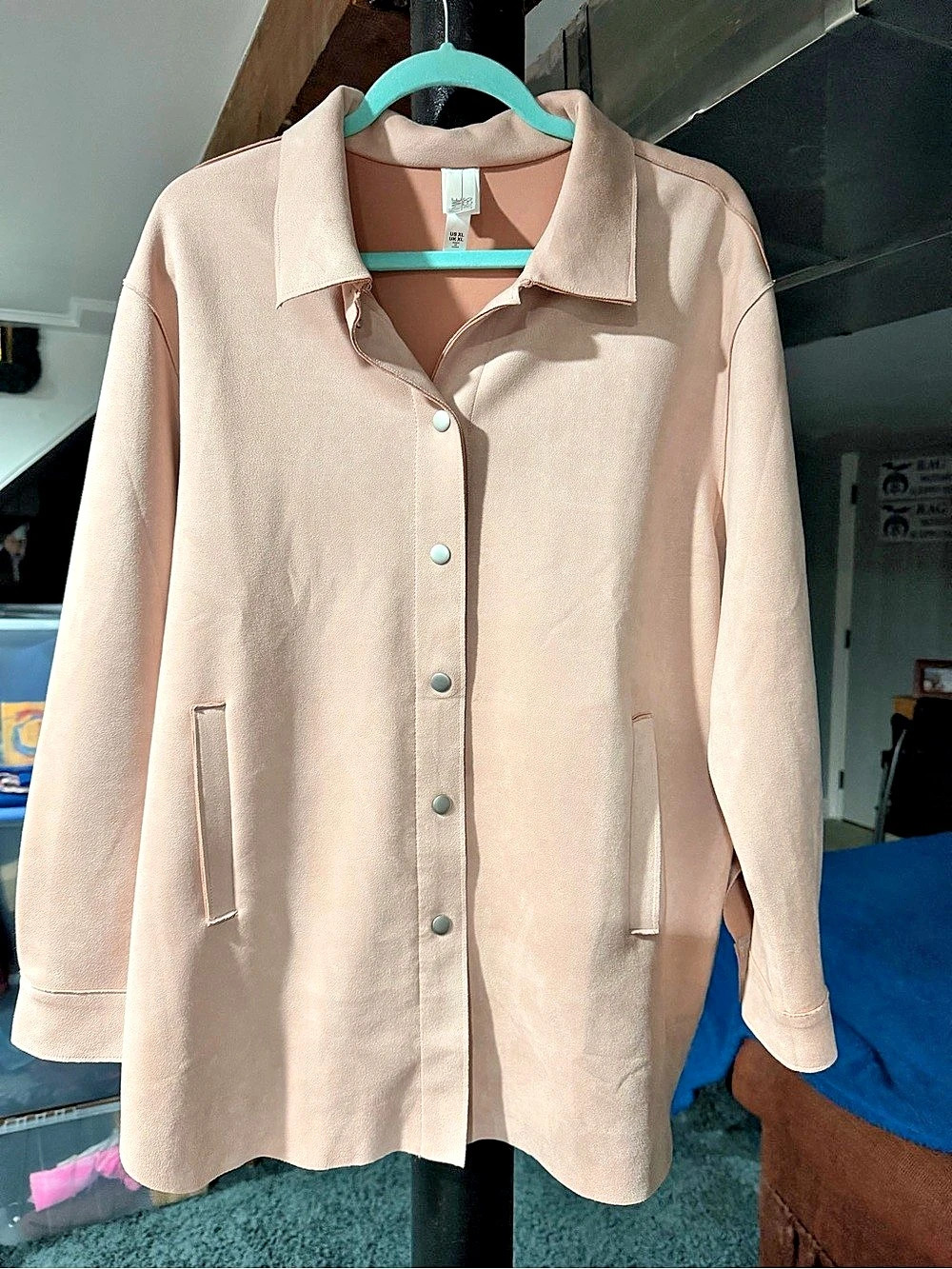 Nine Layers Button Front Jacket in Pink Size XL Like New